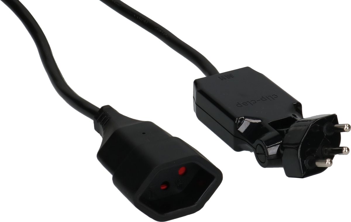 Rallonge TD H05VV-F3G1.0 5m noir clip-clap OCP type 12 / type 13