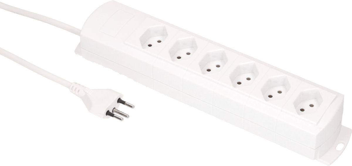 multiprise Prime Line 6x type 13 blanc 3m