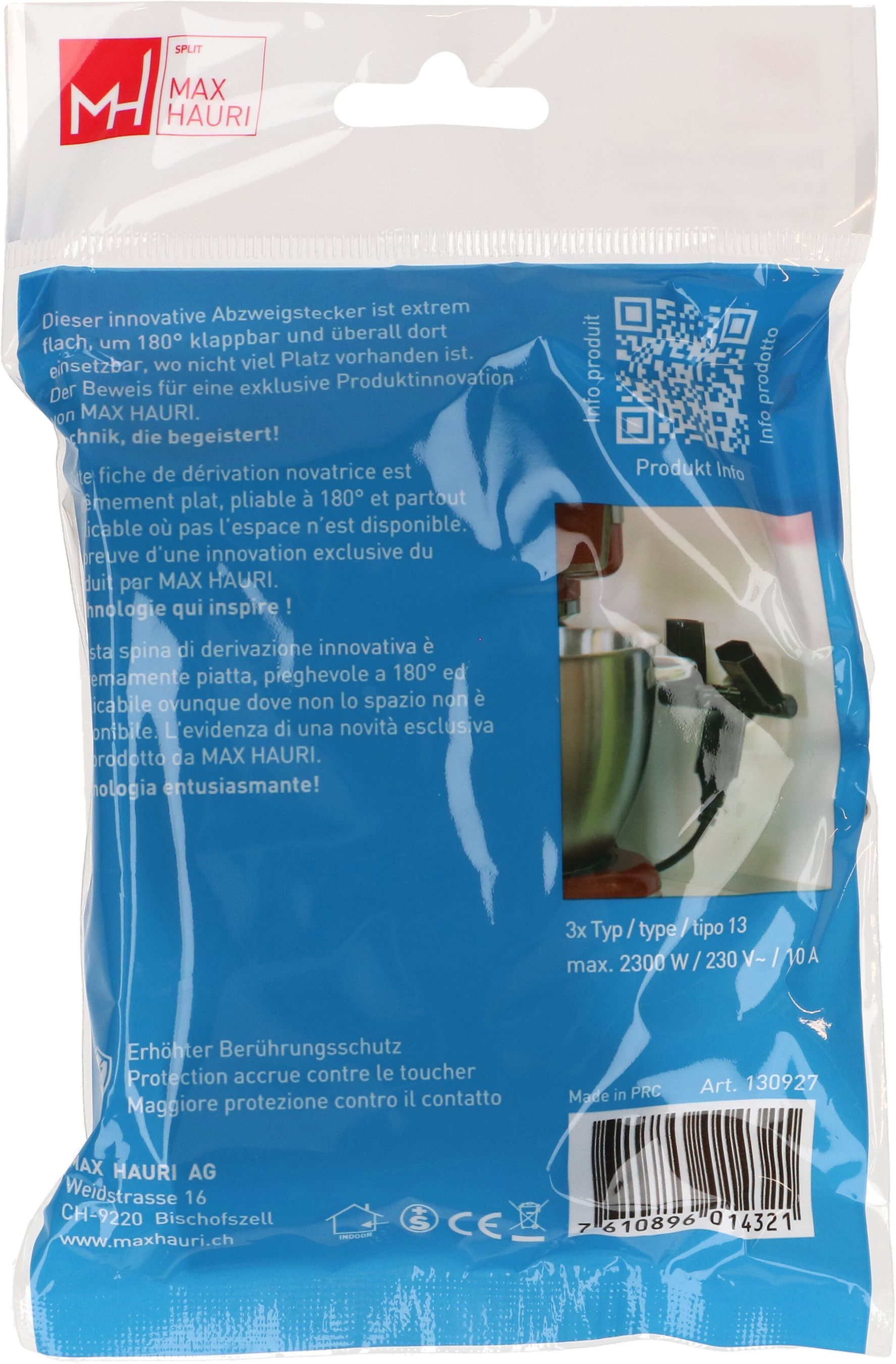 multi adaptateur clip-clap 3x type 13 3 pôles noir BS