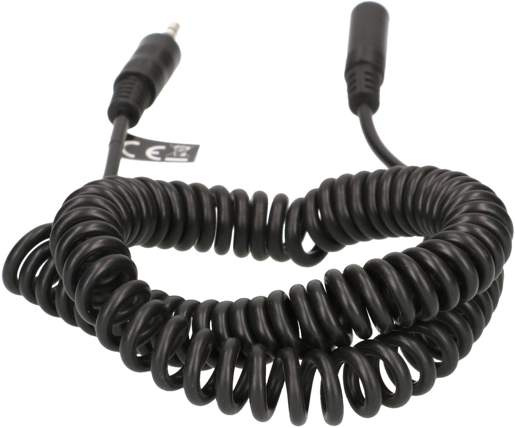 rallonge audio stéréo fiche/prise jack en spirale 3m noir