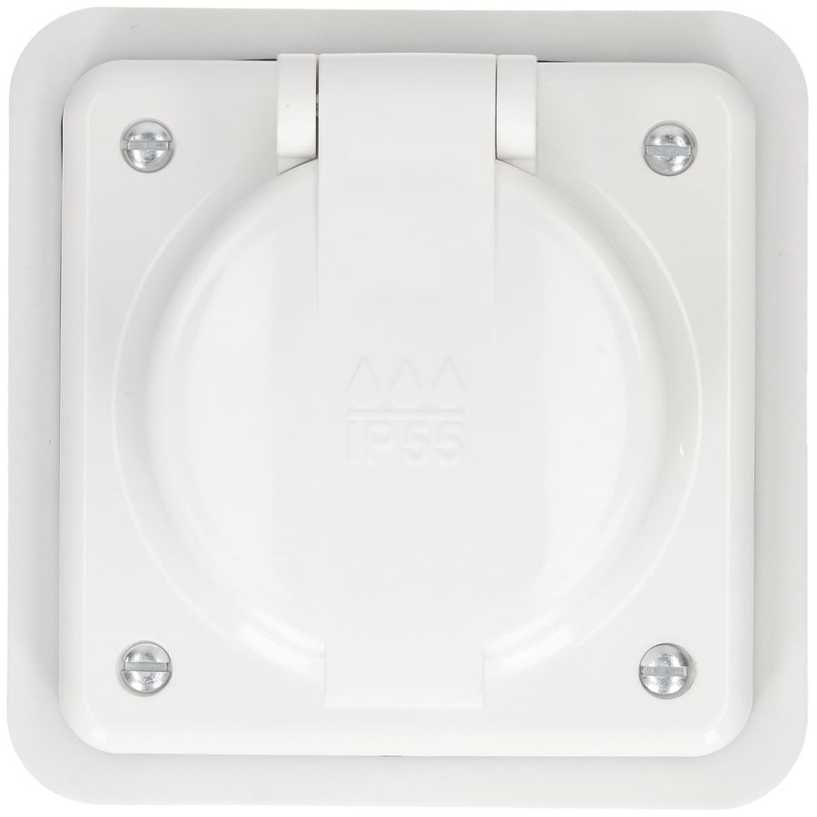 prise 1x type 15 ta.1x1 ENC Mica Nass IP55 blanc