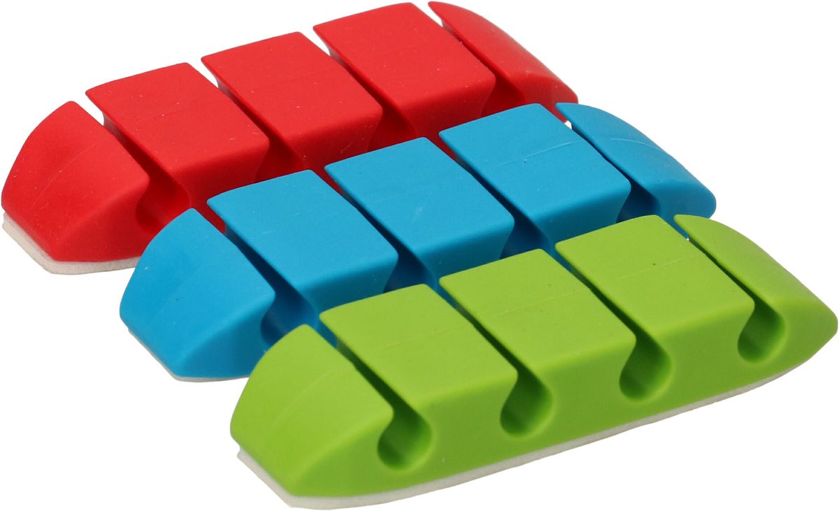 Kabelhalter-Set assortiert 1x grün 1x rot 1x blau