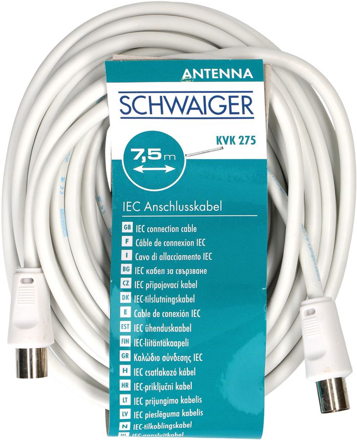 câble de raccordement 75dB 7.5m blanc