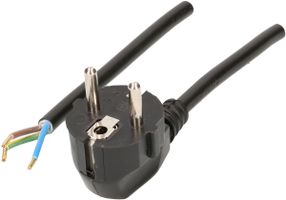 TD-Netzkabel H05VV-F3G1 2m schwarz Schuko