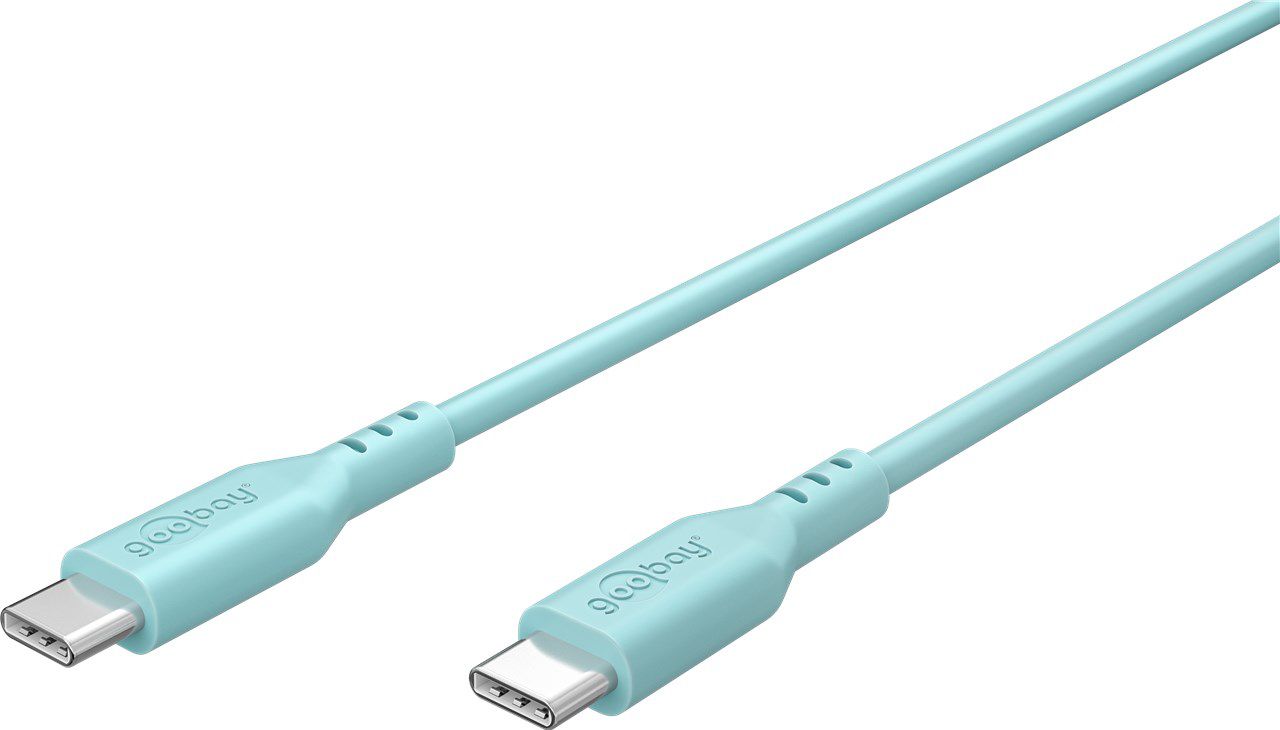 câble de recharge USB-C silicone 1.5m turquoise