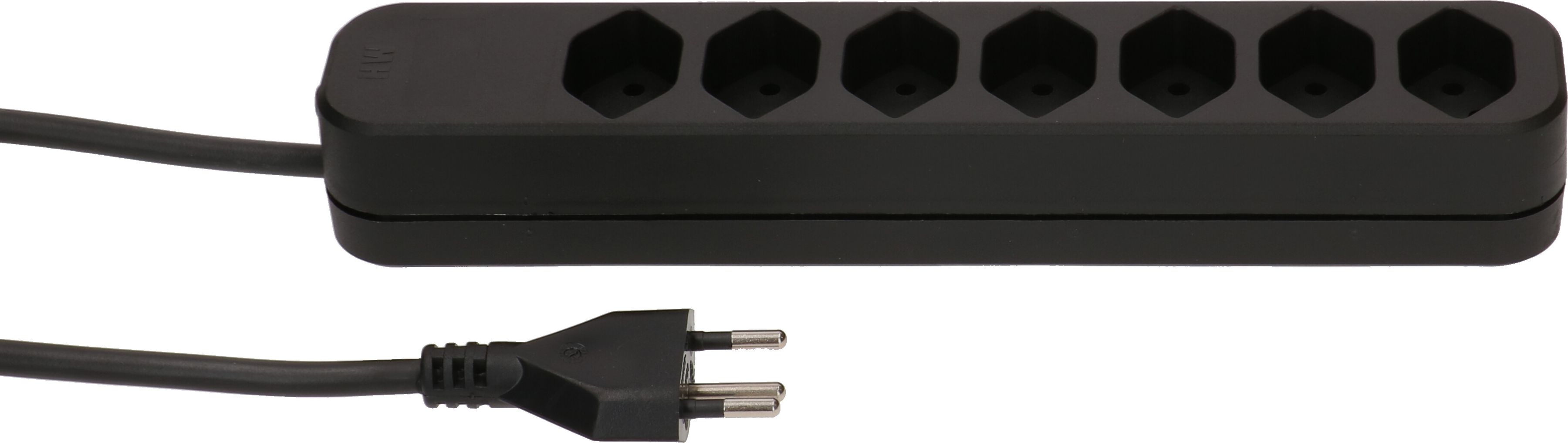 multiprise Swiss Line 7x type 13 noir 5m