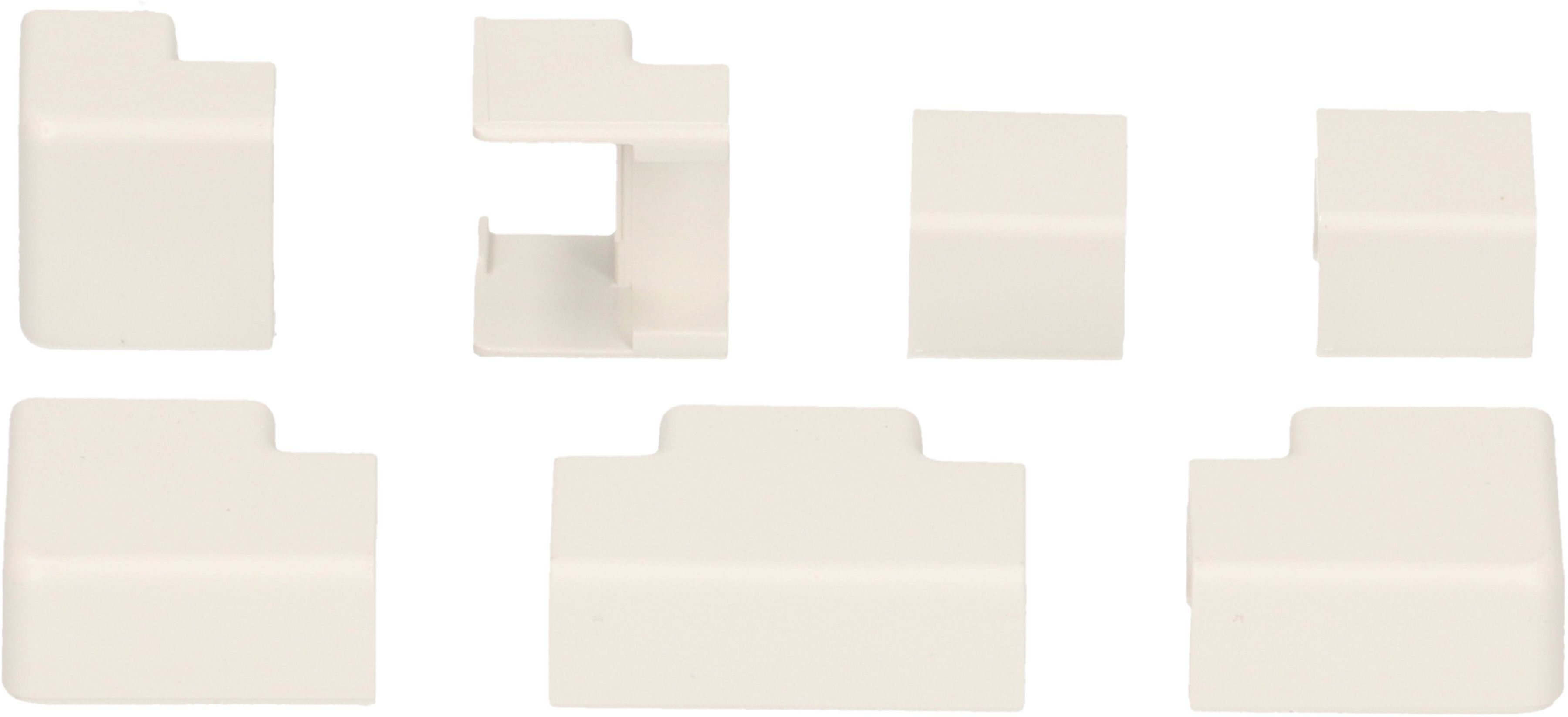 Raccords de goulotte 9x5mm blanc assorti 7 pcs.