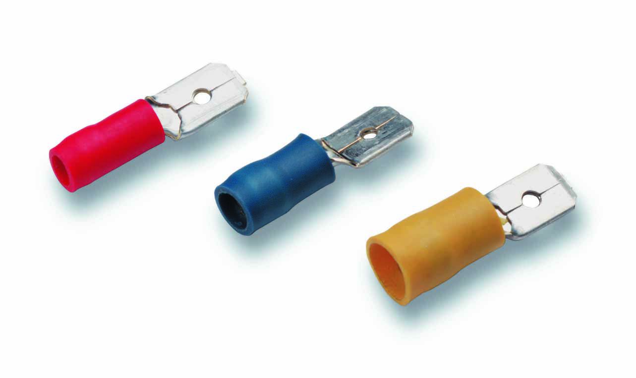 Fiches plates isolées 0.5-1mm² 6.3x0.8mm rouge isolation PVC