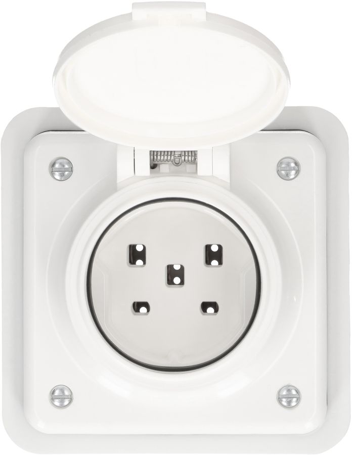 prise 1x type 25 ta.1x1 ENC Mica Nass IP55 blanc