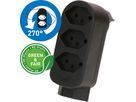 multi adaptateur ADAPT 3+1x type 13 noir rotatif Green+Fair