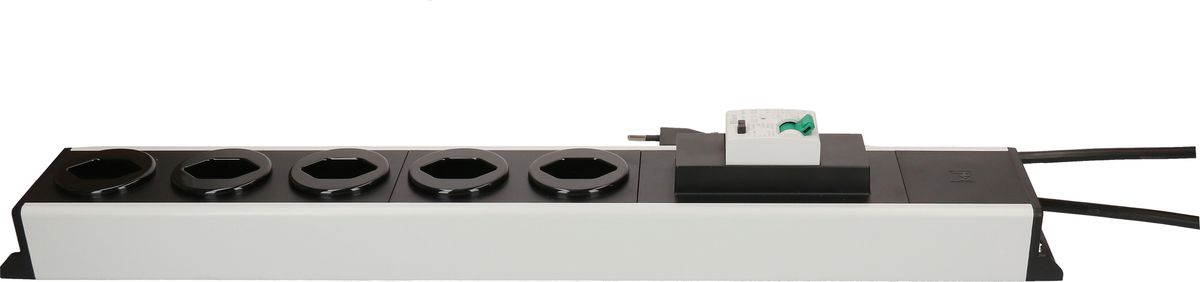 multiprise Power Line 5x type 13 gris/noir FI 30mA / 10A 1.5m