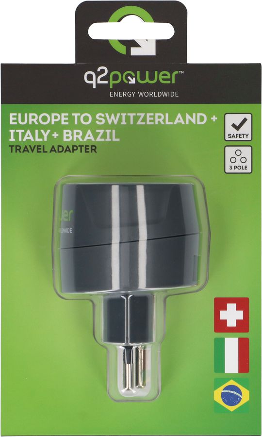 Q2 Power Adaptateur Europe CH+IT+BRA