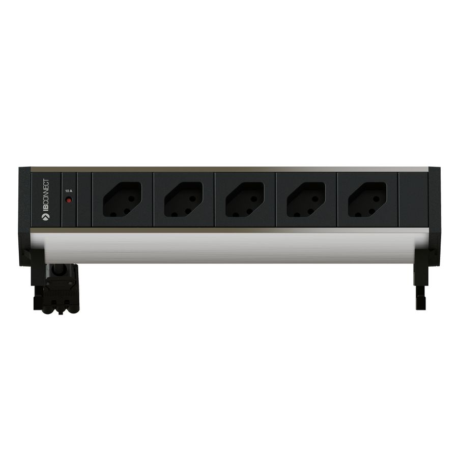 SUPRA bloc multiprise anodisé 5x type 13