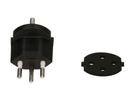 adaptateur fixe type 12 / Schuko CEE 7/7 avec joint noir