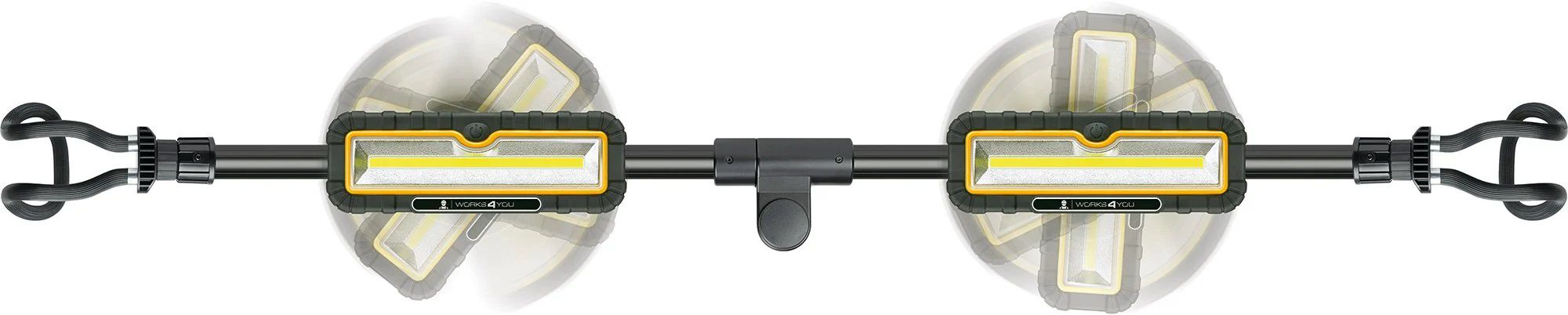 projecteur de travail rechargeable LED 2x 5W pliable noir/jaune