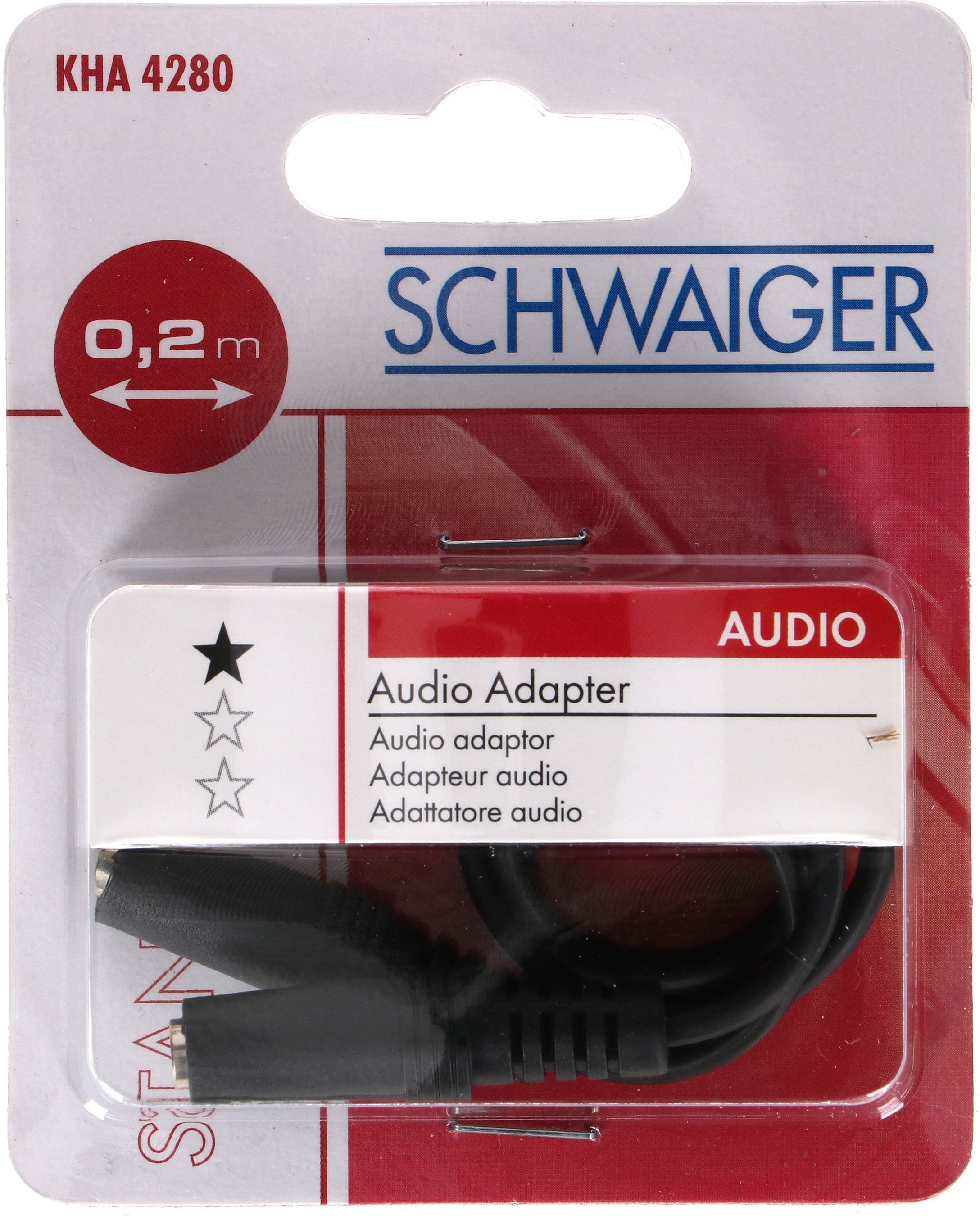 câble audio adaptateur Y stéréo fiche/prise jack 0.2m noir