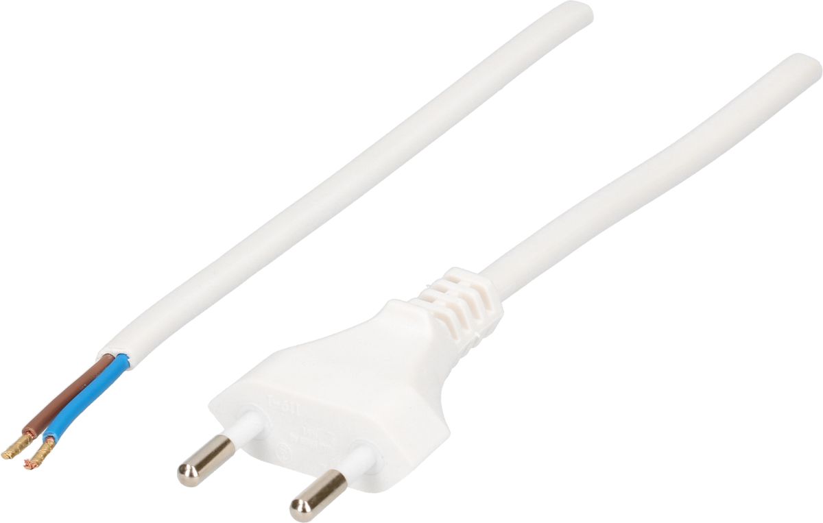 TDF câble secteur H05VVH2-F2X1.0 5m blanc type 11