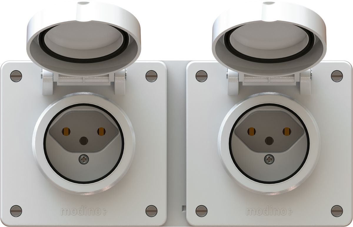 Kombination Typ 13 / Typ 13 Gr.2x1 UP exo IP55 weiss