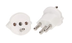 adaptateur fixe type 23 / Schuko CEE 7/7 blanc