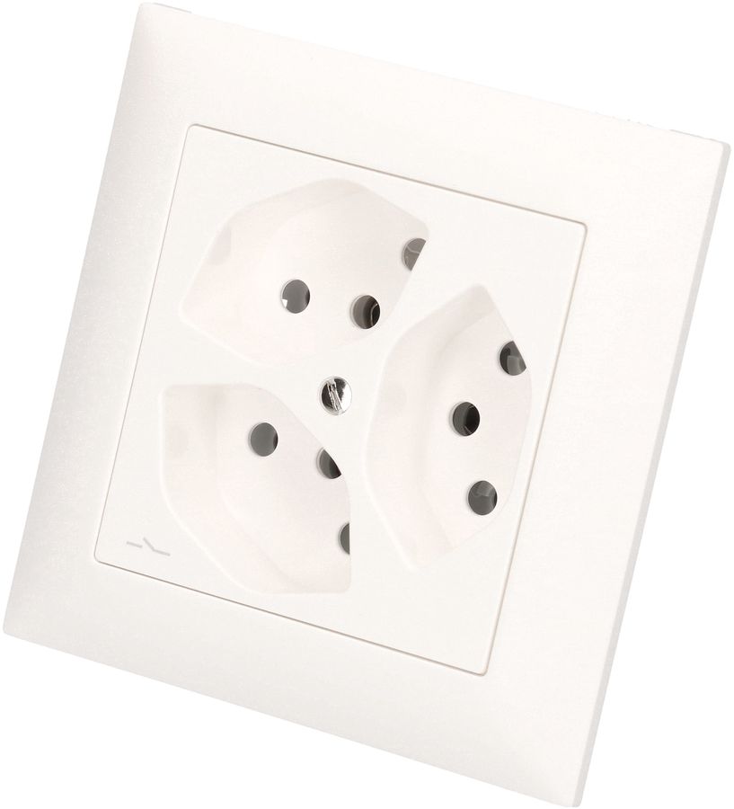 presa 3x tipo 13 1S dim.1x1 INC EdizioDue bianco