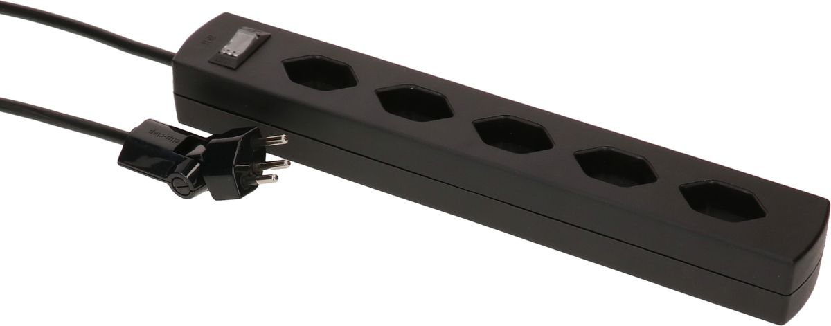 multiprise Safety Line 5x type 13 90° BS nr interrupteur 2m cli.