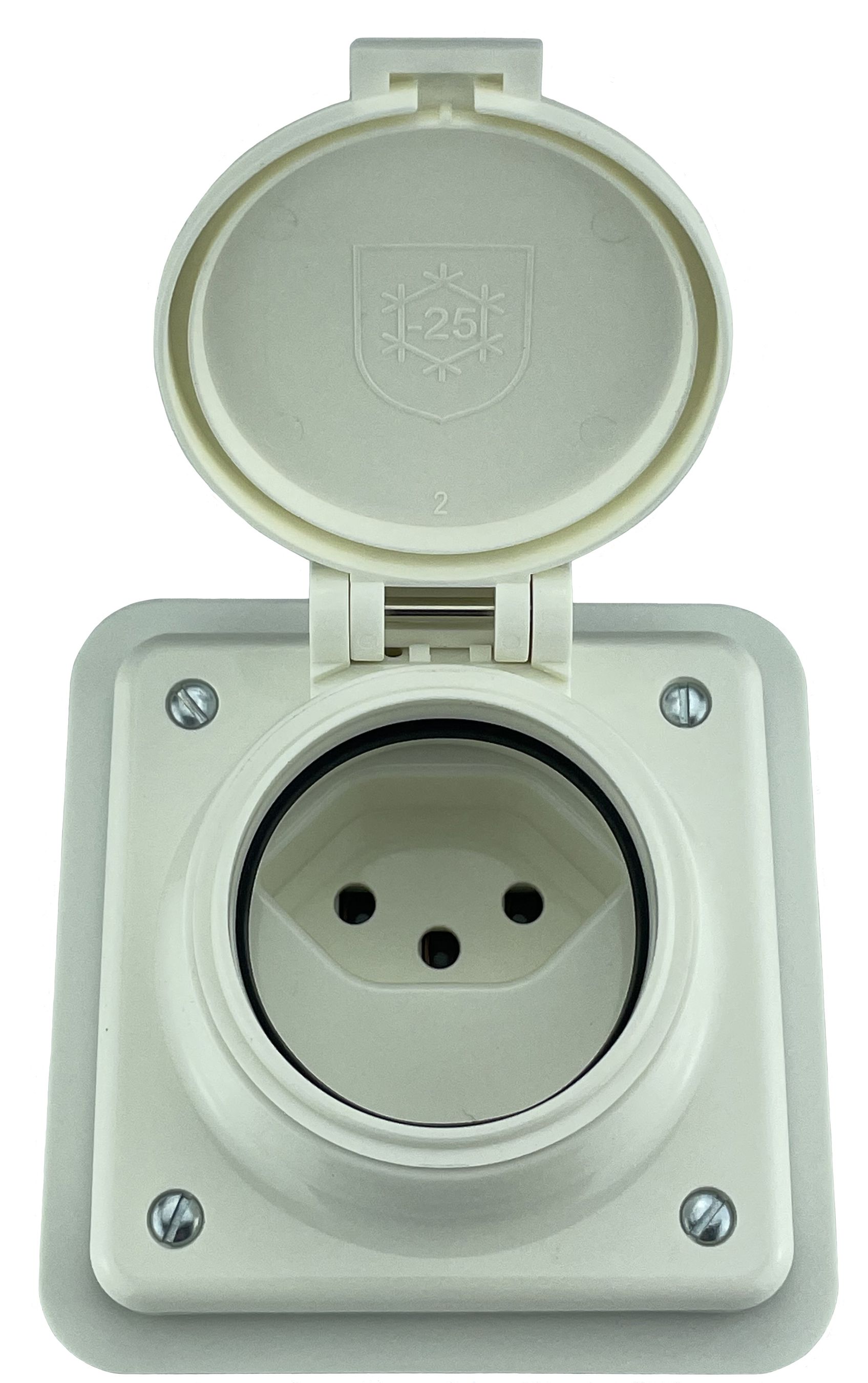 presa 1x tipo 13 dim.1x1 INC Mica Nass IP55 bianco