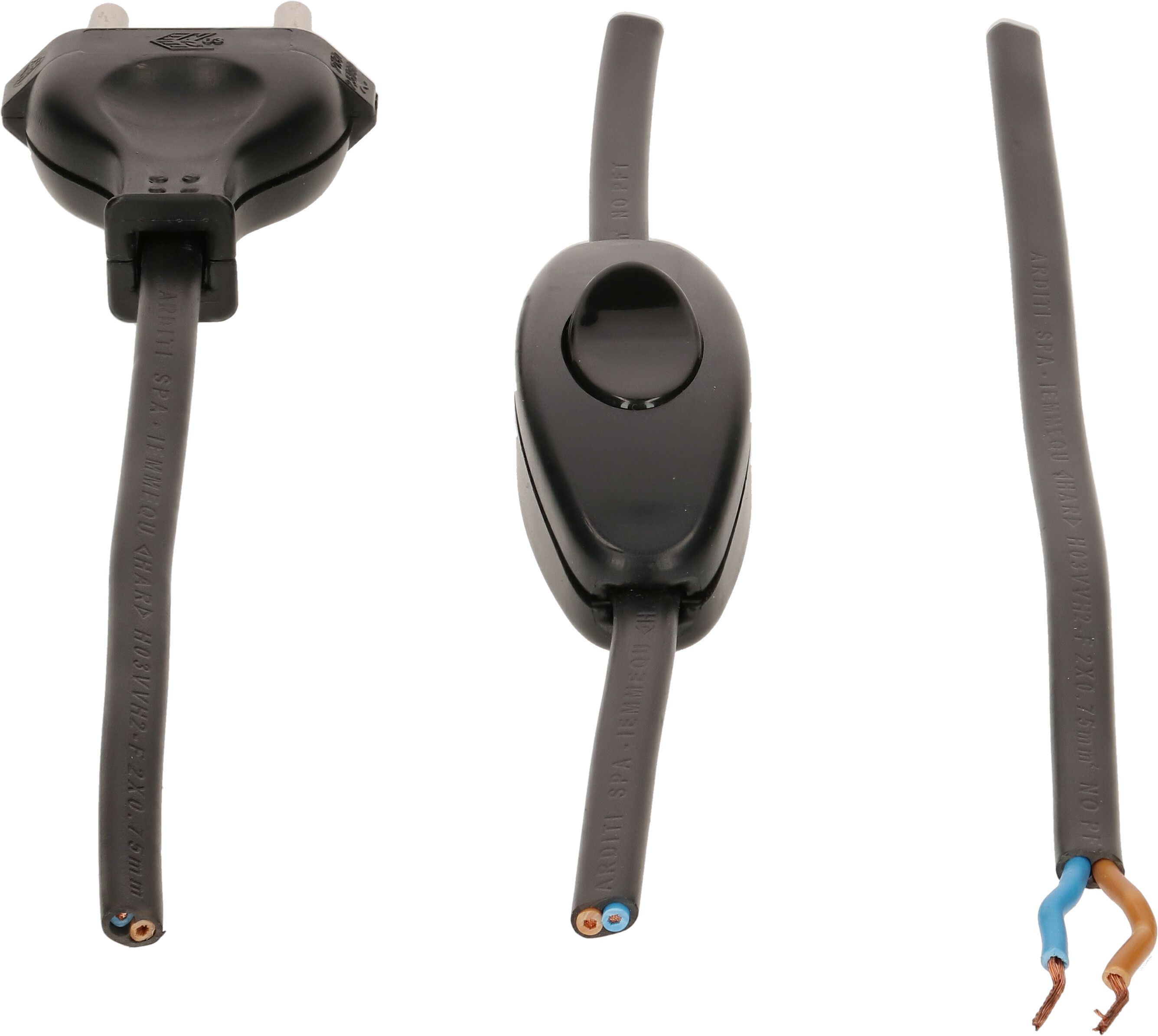 TDLF câble secteur H03VVH2-F2x0.75 2m noir T26