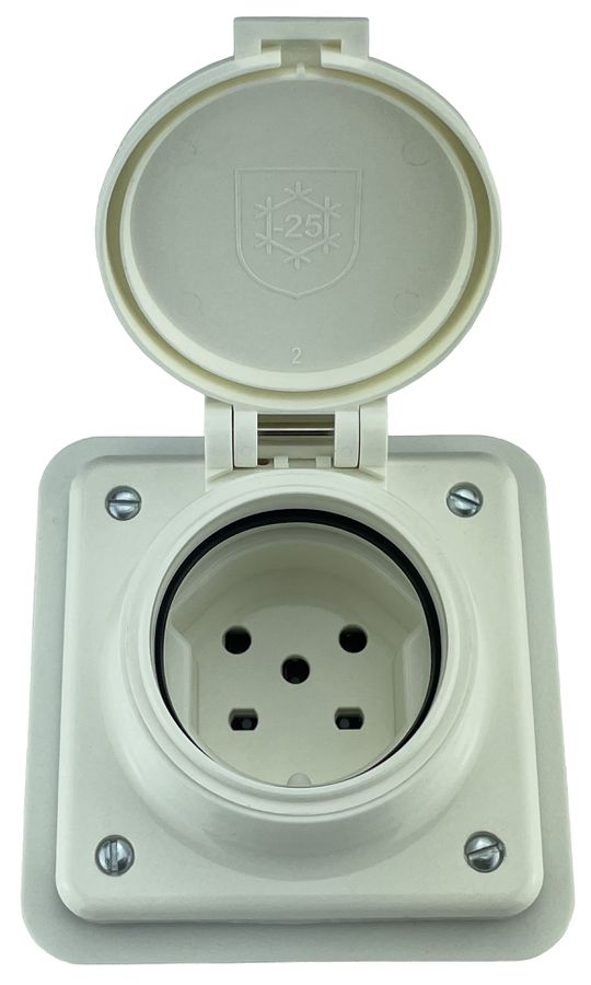 prise 1x type 15 ta.1x1 ENC Mica Nass IP55 blanc