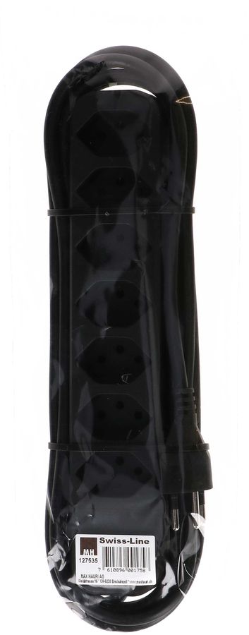 multiprise Swiss Line 7x type 13 noir 3m