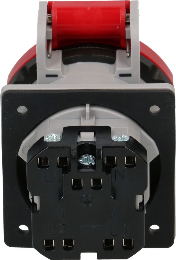 prise à encastrer 1x type 25 3L+N+PE Max Hauri IP55 gris/rouge