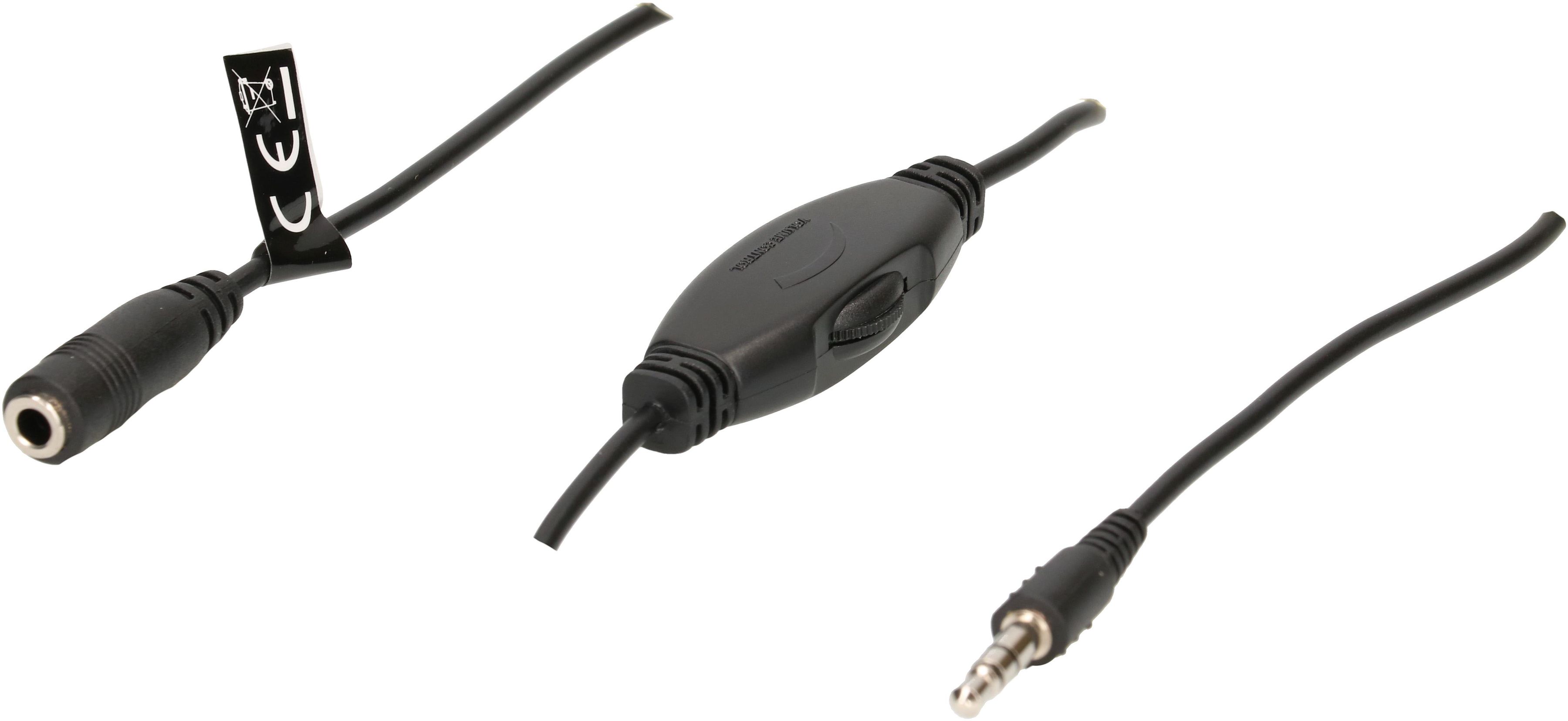 rallonge audio stéréo fiche/prise jack réglage du volume 3m noir