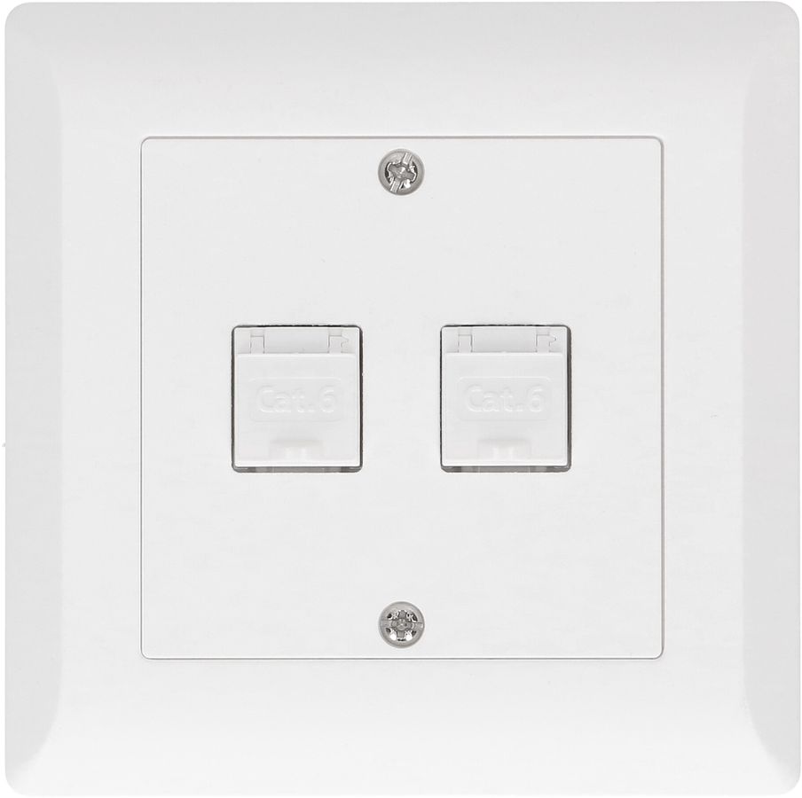téléphone/réseau 2xRJ45 cat. 6 ENC Kallysto blanc
