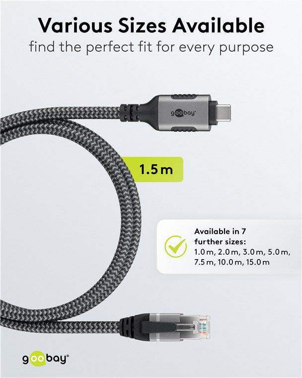 câble adaptateur USB-C vers réseau RJ45 1.5m