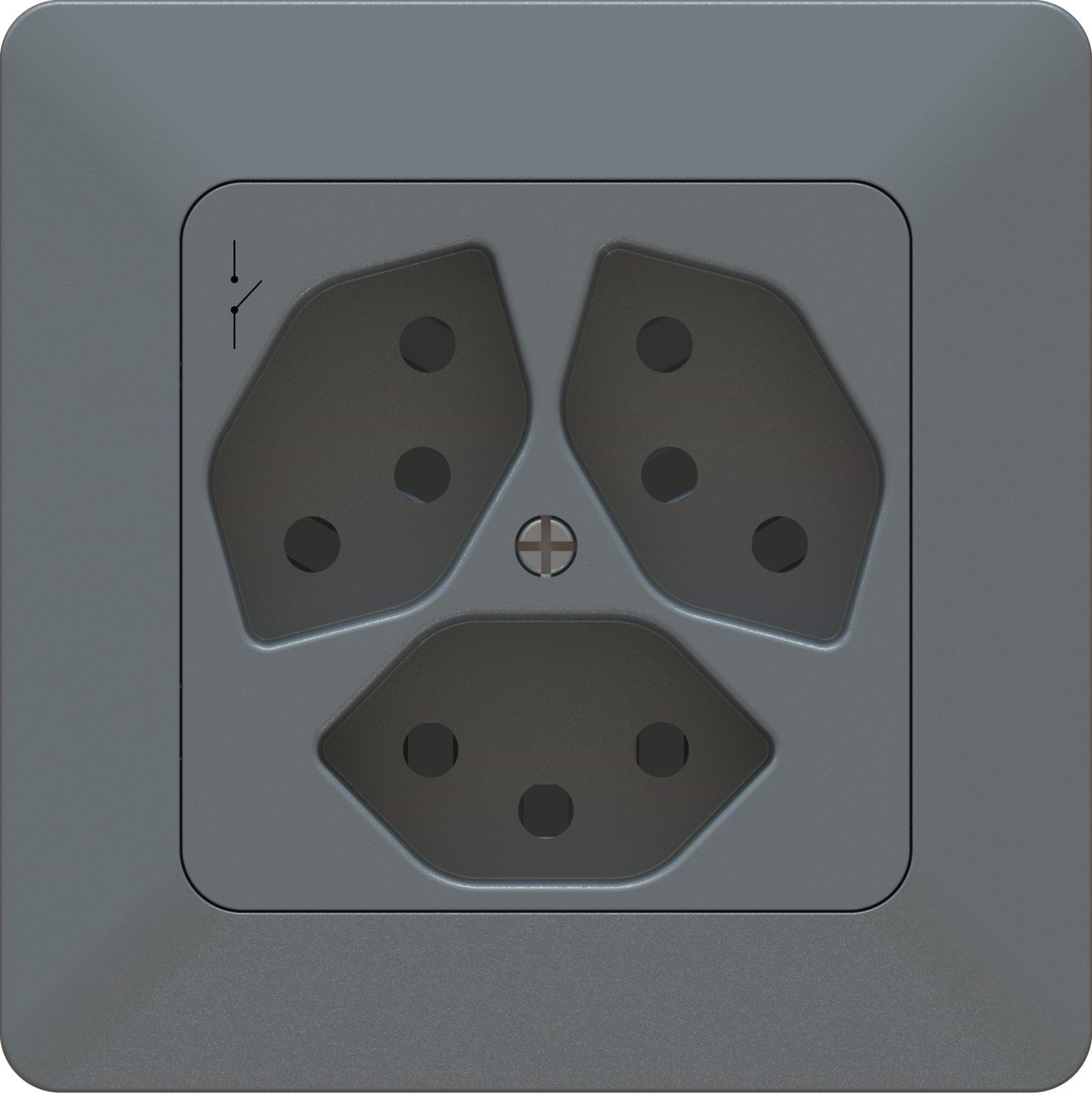 prise 3x type 13 1S ENC priamos anthracite