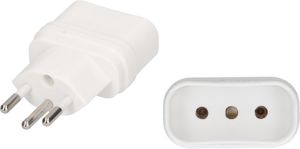 adaptateur de voyage type 12 / Italie 3 pôles blanc
