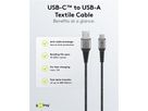 câble de recharge USB-A vers USB-C textile extra robuste 1m noir