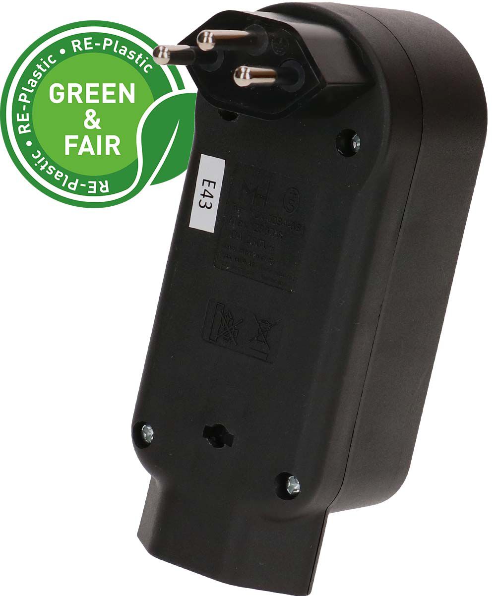 multi adaptateur ADAPT 3+1x type 13 noir rotatif Green+Fair