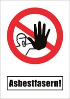 Cartello di avvertimento in plastica - AMIANTO