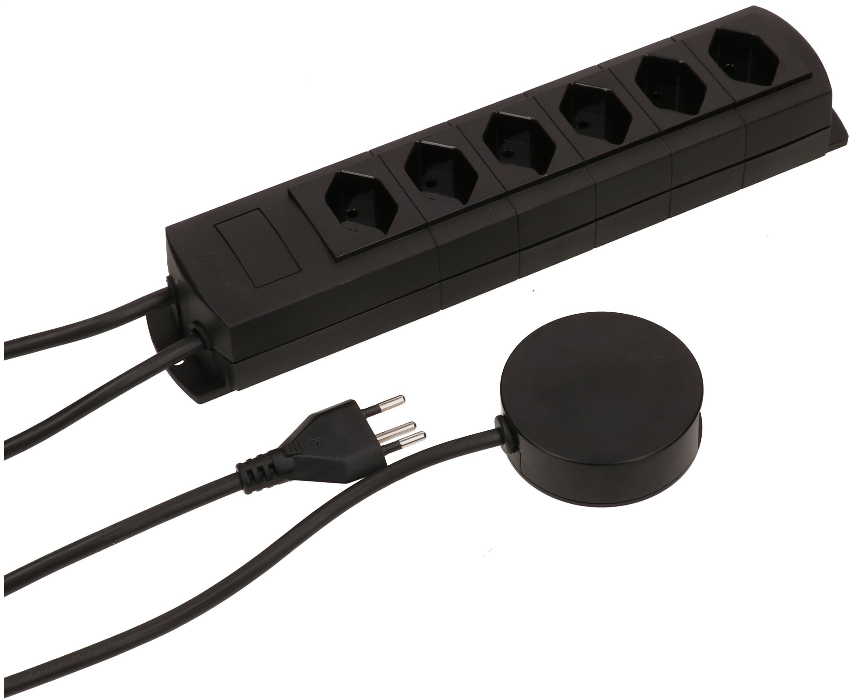 multiprise Prime Line 6x type 13 noir interr. ext. aimant 5m