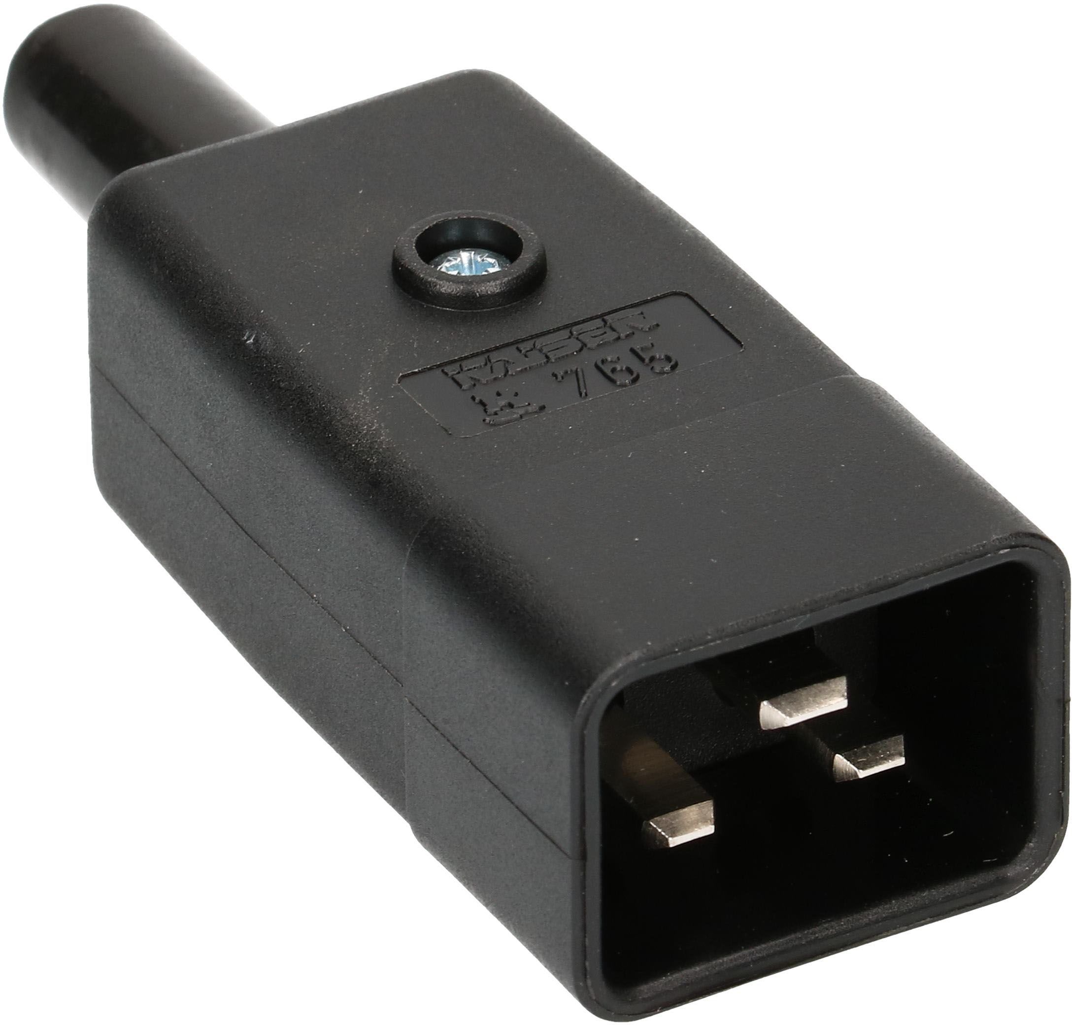 fiche de connecteur type C20 3 pôles noir