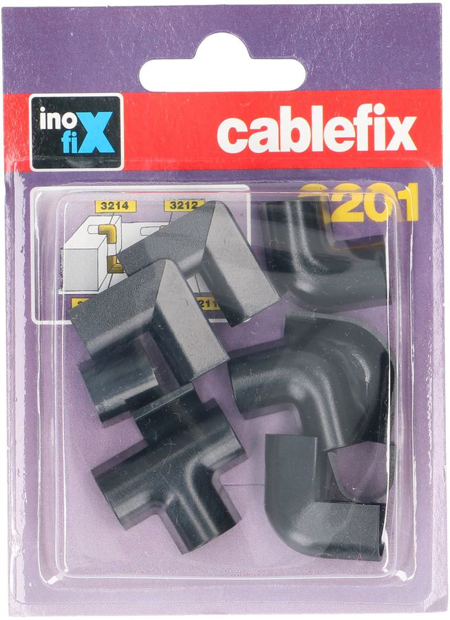 Raccords de goulotte 7mm noir assorti 10 pcs.