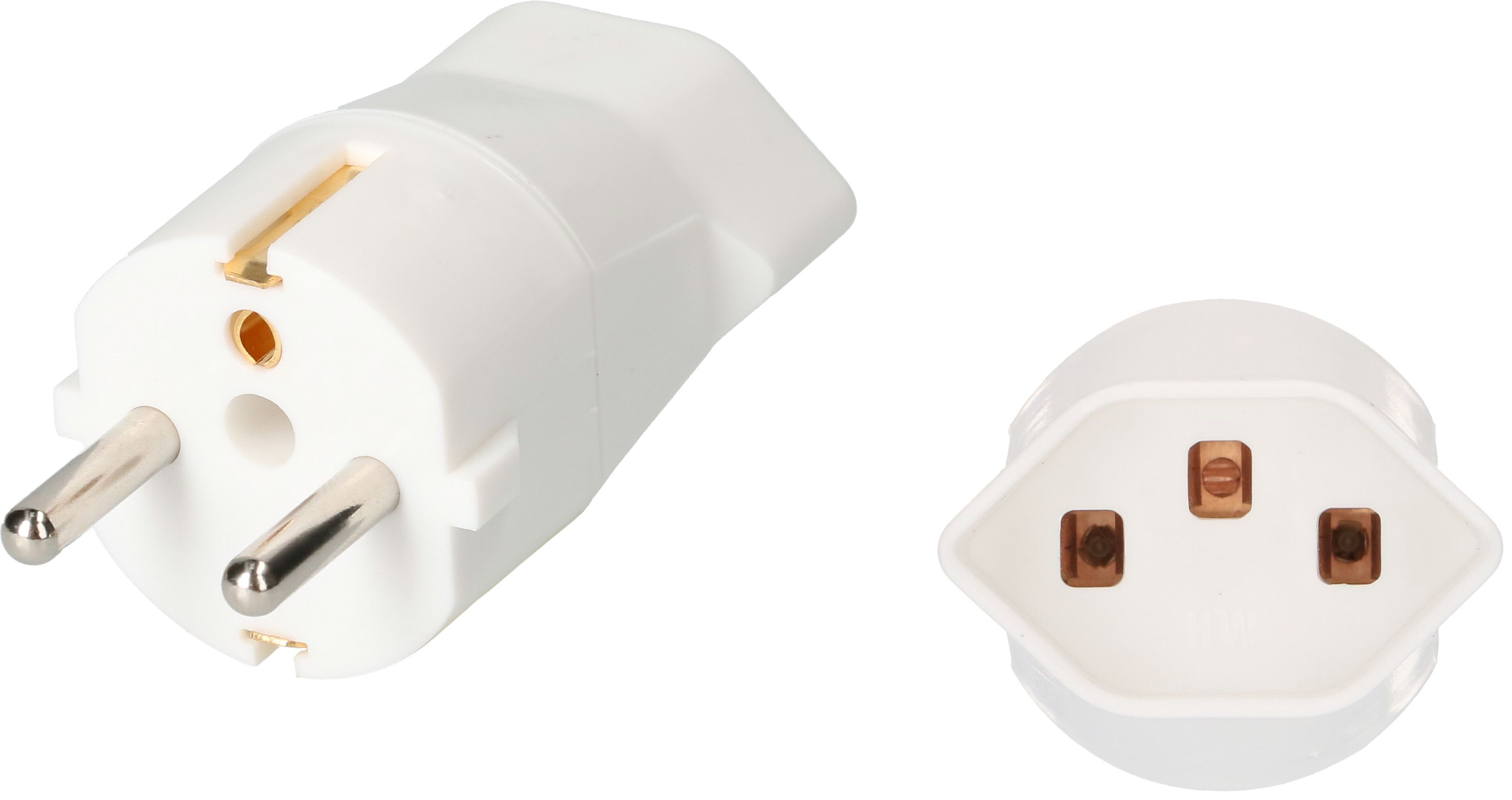 adaptateur de voyage Schuko / type 23 3 pôles blanc