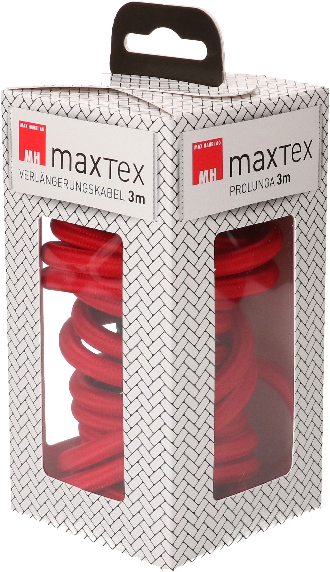 Rallonge textile H05VV-F3G1.0 3m rouge type 12 / type 13