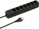 Steckdosenleiste Basic Line 7x Typ 13 schwarz Schalter 1.5m