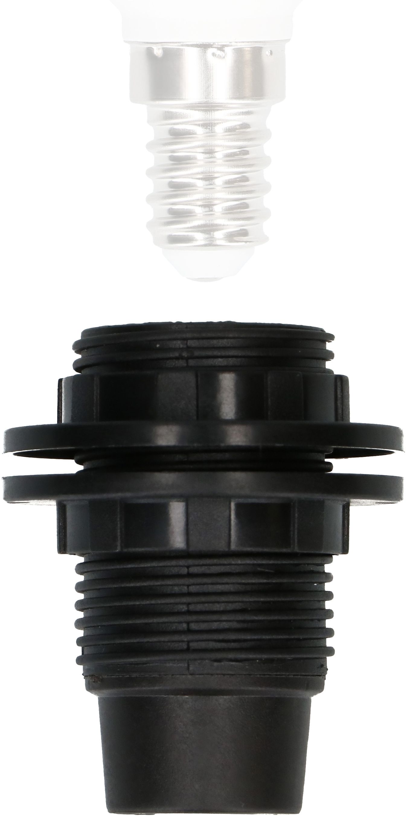 douille E14 à vis avec 2 anneaux M10x1 noir