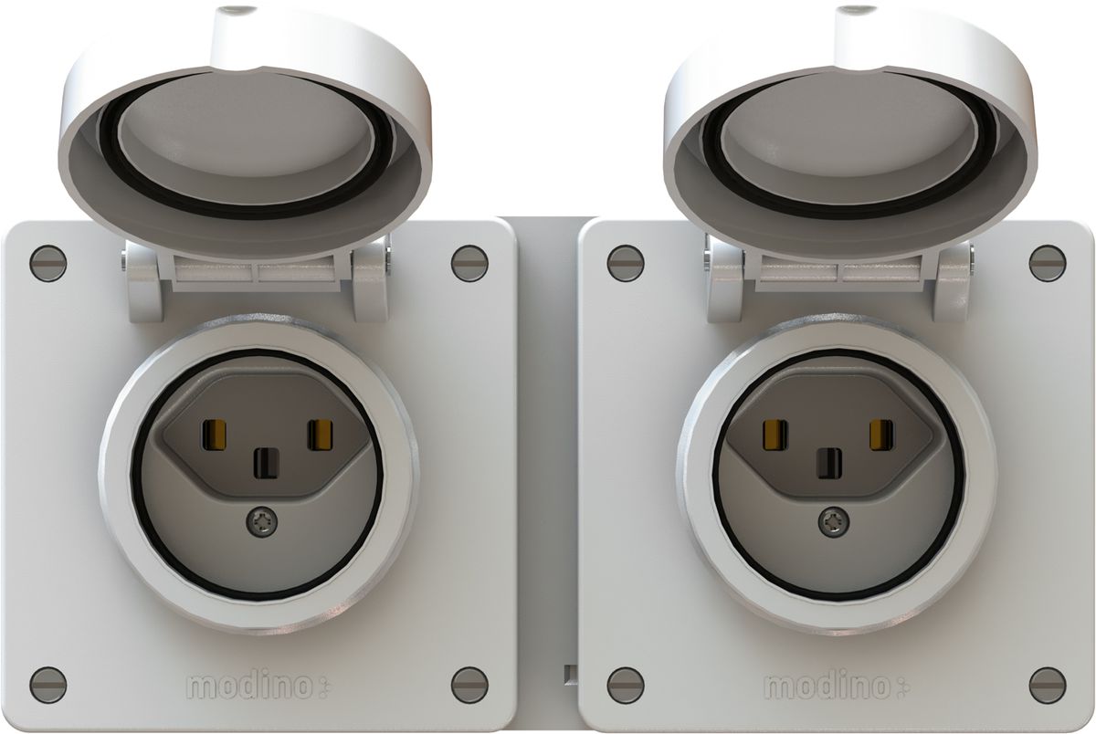 combinaison type 23 / type 23 ta.2x1 ENC exo IP55 blanc