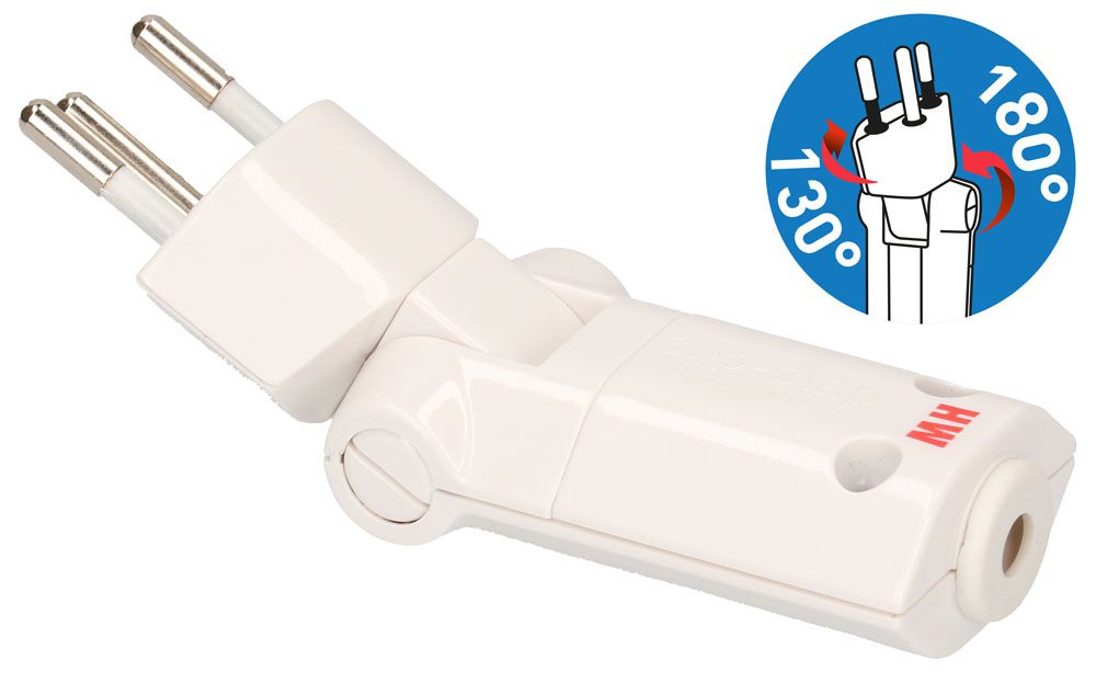 fiche clip-clap type 12 débrochable rotative blanche