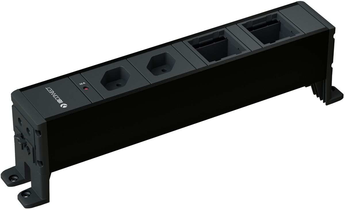 CUBO bloc multiprise noir 2x type 13 2x module vide