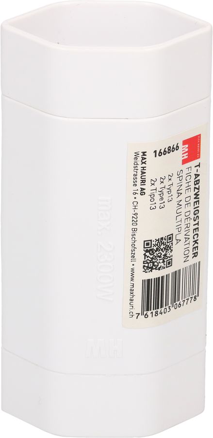 multi adaptateur 2x type 13 3 pôles blanc