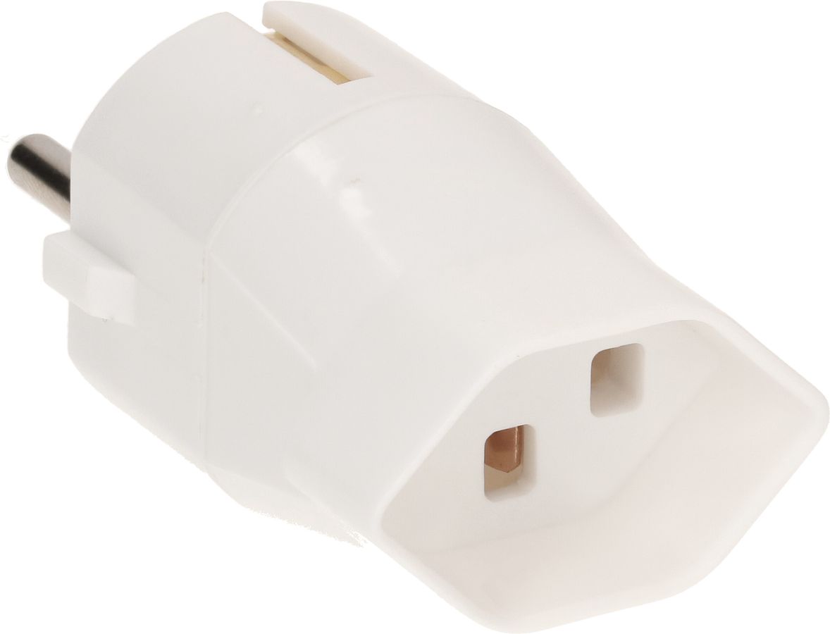 adaptateur de voyage Schuko / type 23 3 pôles blanc